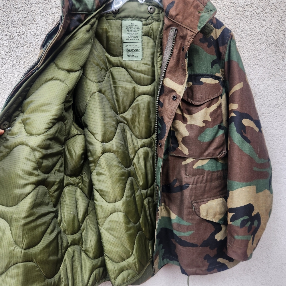 Vintage Cold Weather Mens Jacket Medium Camo Hunting Liner USA Morgan America Co - Picture 7 of 16